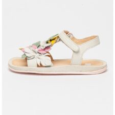 Sandale de piele cu velcro cu aplicatii cu frunze Twins