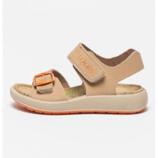 Sandale de piele cu velcro si logo