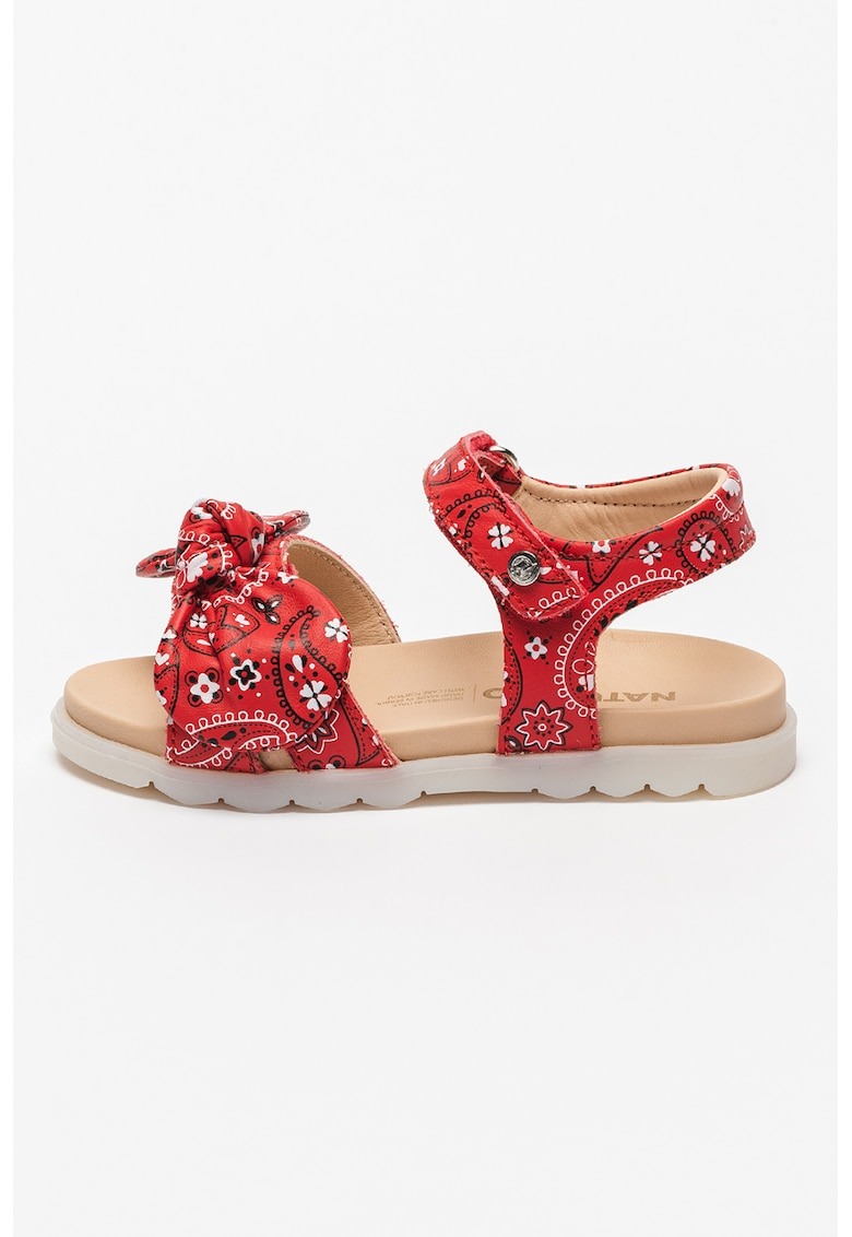 Sandale de piele cu velcro si model floral Kelly 1 Sandale de piele cu velcro si model floral Kelly