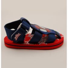 Sandale de piele ecologica cu aplicatii cu Spiderman