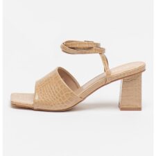 Sandale de piele ecologica cu aspect de piele de crocodil Naya