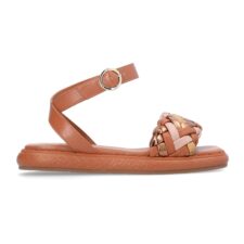 Sandale de piele ecologica cu aspect impletit