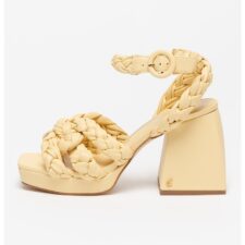 Sandale de piele ecologica cu aspect impletit Mable