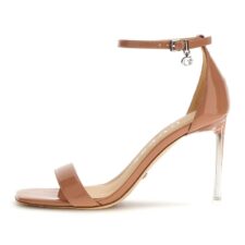 Sandale de piele ecologica cu aspect lacuit