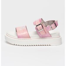 Sandale de piele ecologica cu aspect lacuit Jcadet