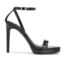 Sandale de piele ecologica cu aspect lacuit Zilo