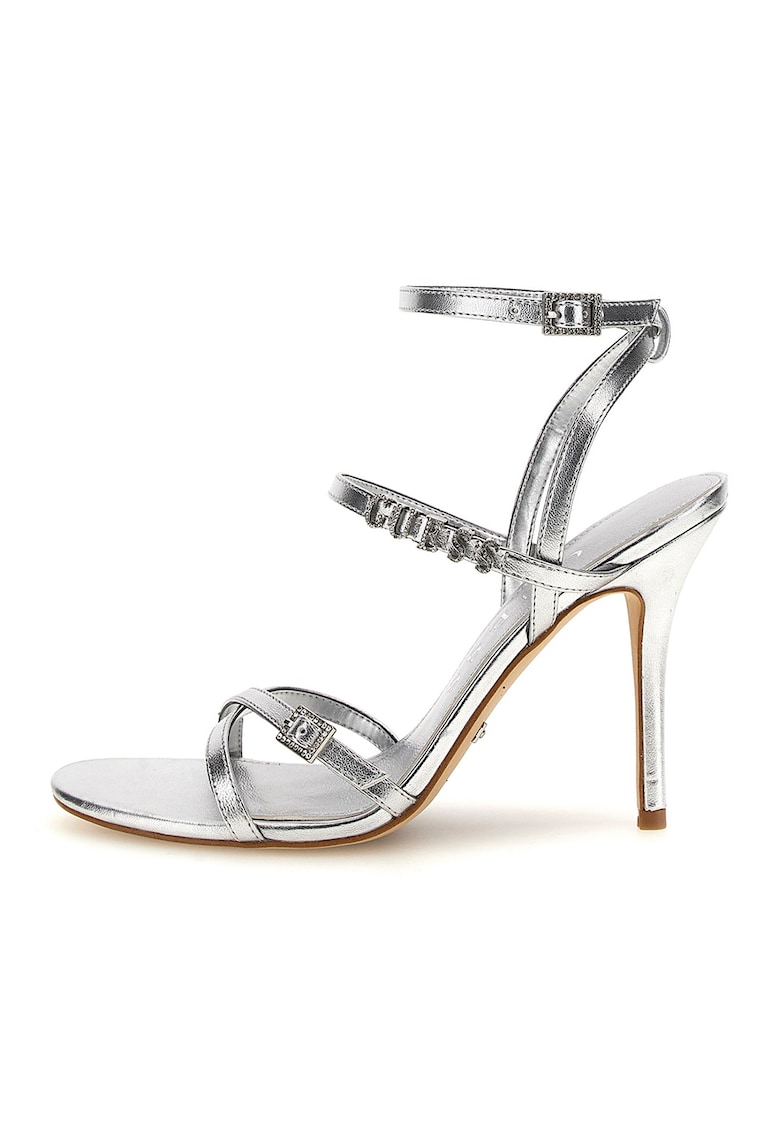 Sandale de piele ecologica cu aspect metalic 1 Sandale de piele ecologica cu aspect metalic