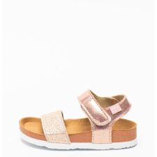 Sandale de piele ecologica cu aspect metalizat Moers