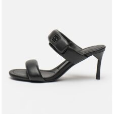 Sandale de piele ecologica cu bareta dubla si velcro