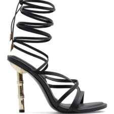 Sandale de piele ecologica cu bareta infasurabila