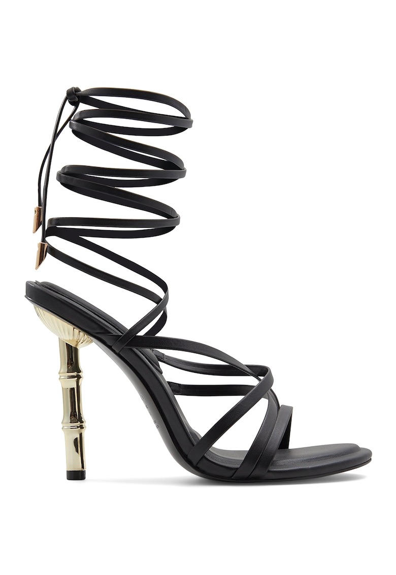 Sandale de piele ecologica cu bareta infasurabila 1 Sandale de piele ecologica cu bareta infasurabila