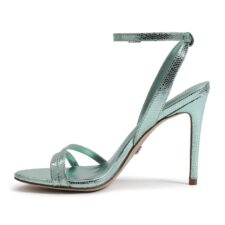 Sandale de piele ecologica cu bareta pe glezna Gemme