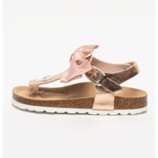 Sandale de piele ecologica cu bareta separatoare si aspect metalizat Birba