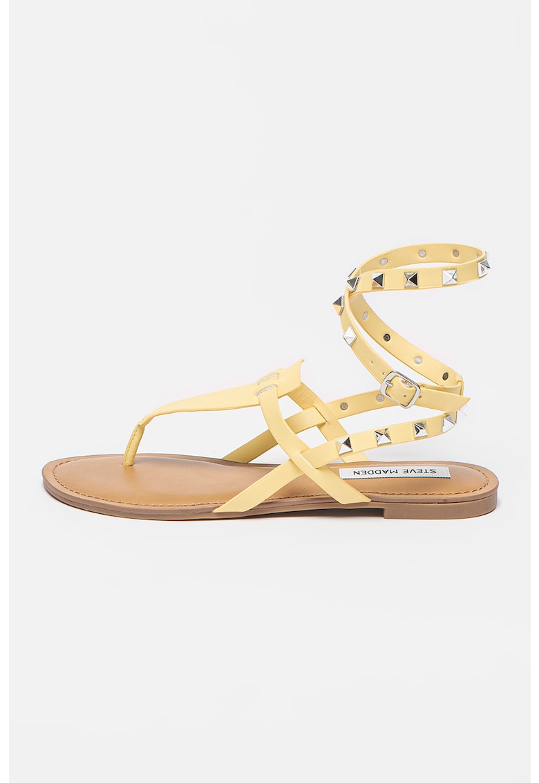 Sandale de piele ecologica cu bareta separatoare si design infasurabil Sirena 1 Sandale de piele ecologica cu bareta separatoare si design infasurabil Sirena