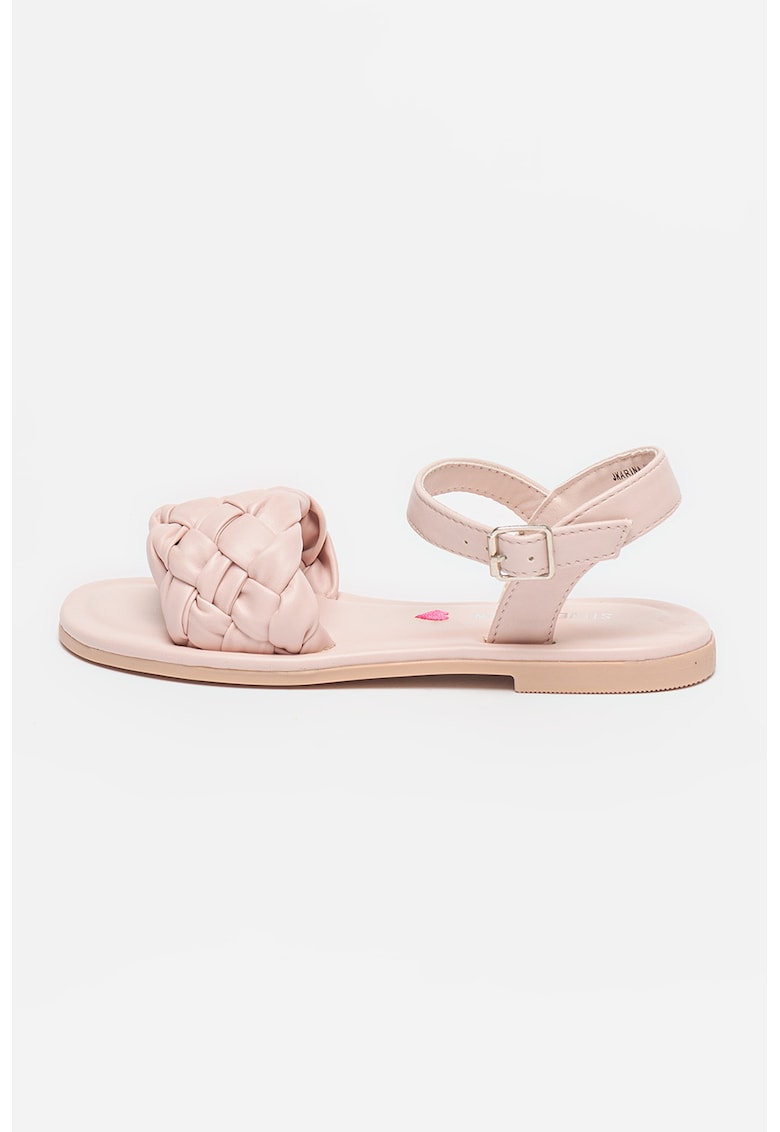 Sandale de piele ecologica cu barete cu aspect impletit Jkarina 1 Sandale de piele ecologica cu barete cu aspect impletit Jkarina