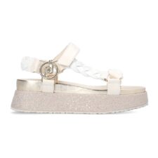 Sandale de piele ecologica cu barete impletite