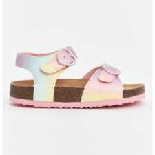 Sandale de piele ecologica cu catarama dubla cu inimi