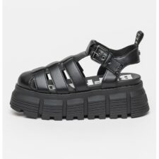 Sandale de piele ecologica cu decupaje Ava