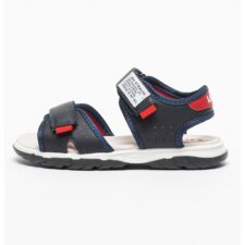 Sandale de piele ecologica cu detalii contrastante si velcro Harbor