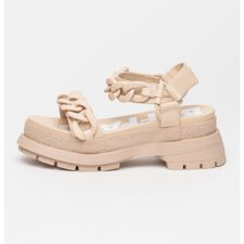 Sandale de piele ecologica cu detalii de lant Rude