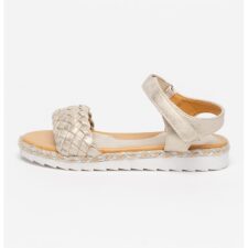 Sandale de piele ecologica cu detalii impletite