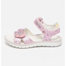 Sandale de piele ecologica cu model si aplicatie in forma de inima