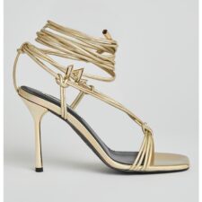 Sandale de piele ecologica cu siret