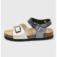 Sandale de piele ecologica cu talpa plata Bling