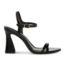 Sandale de piele ecologica cu toc evazat