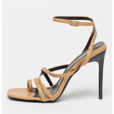 Sandale de piele ecologica cu toc inalt Joslyn