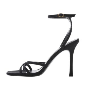 Sandale de piele ecologica cu toc inalt Zas