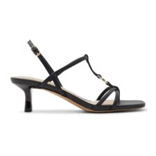 Sandale de piele ecologica cu toc kitten Josefina