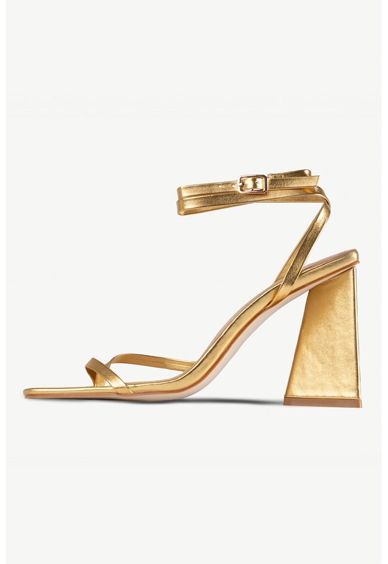 Sandale de piele ecologica cu toc masiv Amora 1 Sandale de piele ecologica cu toc masiv Amora