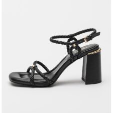 Sandale de piele ecologica cu toc masiv Lola Bis