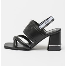 Sandale de piele ecologica cu toc masiv Nice