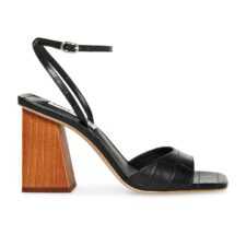 Sandale de piele ecologica cu toc masiv Rozlyn
