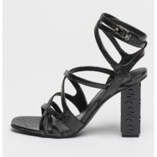 Sandale de piele ecologica cu toc masiv Serena