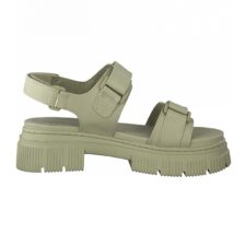 Sandale de piele ecologica cu toc masiv si velcro