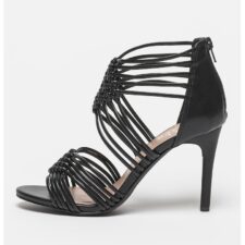 Sandale de piele ecologica cu toc si barete multiple