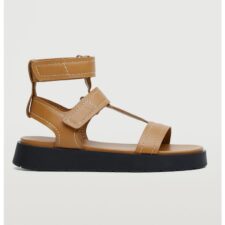 Sandale de piele ecologica cu velcro Romi