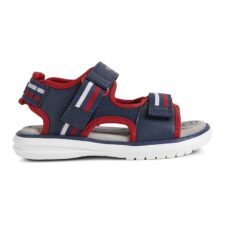 Sandale de piele ecologica cu velcro si insertii de plasa