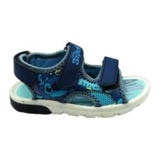 Sandale de piele ecologica cu velcro si model cu desene