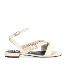 Sandale de piele ecologica cu volane