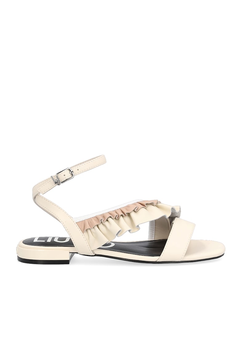 Sandale de piele ecologica cu volane 1 Sandale de piele ecologica cu volane