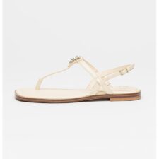 Sandale de piele ecologica lacuita cu bareta separatoare