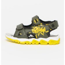 Sandale de piele ecologica si insertii din material textil