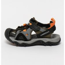 Sandale de piele ecologica si material textil cu benzi velcro Benji