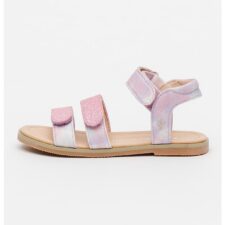 Sandale de piele ecologica si material textil cu velcro Steph