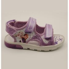 Sandale de piele ecologica si material textil cu velcro si Frozen