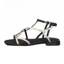 Sandale de piele in doua nuante